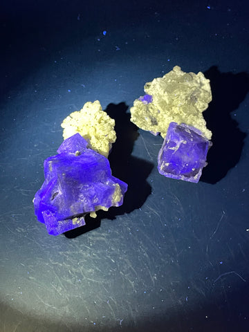 Yaogangxian fluorite glowing blue-white under UV light — Hunan mine | LBV Crafts