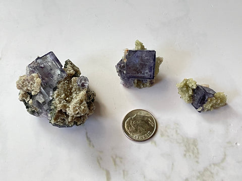 Yaogangxian fluorite specimens showing crystal form and clarity grades | LBV Crafts